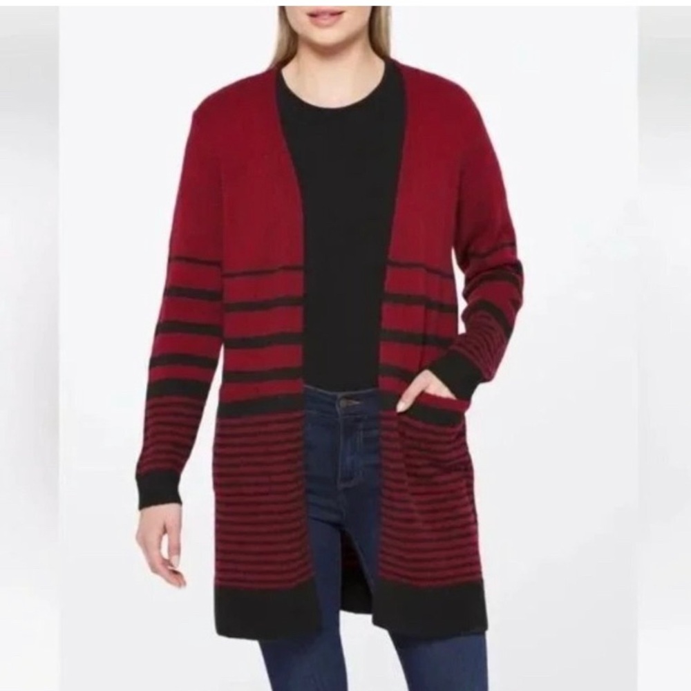Fortune + Ivy x Stitch Fix Womens Medium Layla Open Front Cardigan Sweater Red